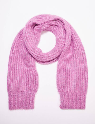 Écharpe fils métallisés violet femme