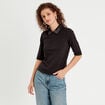 T-shirt col bijoux noir femme