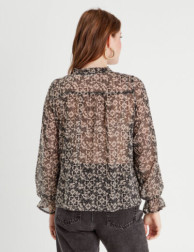 Blouse manches longues noir femme