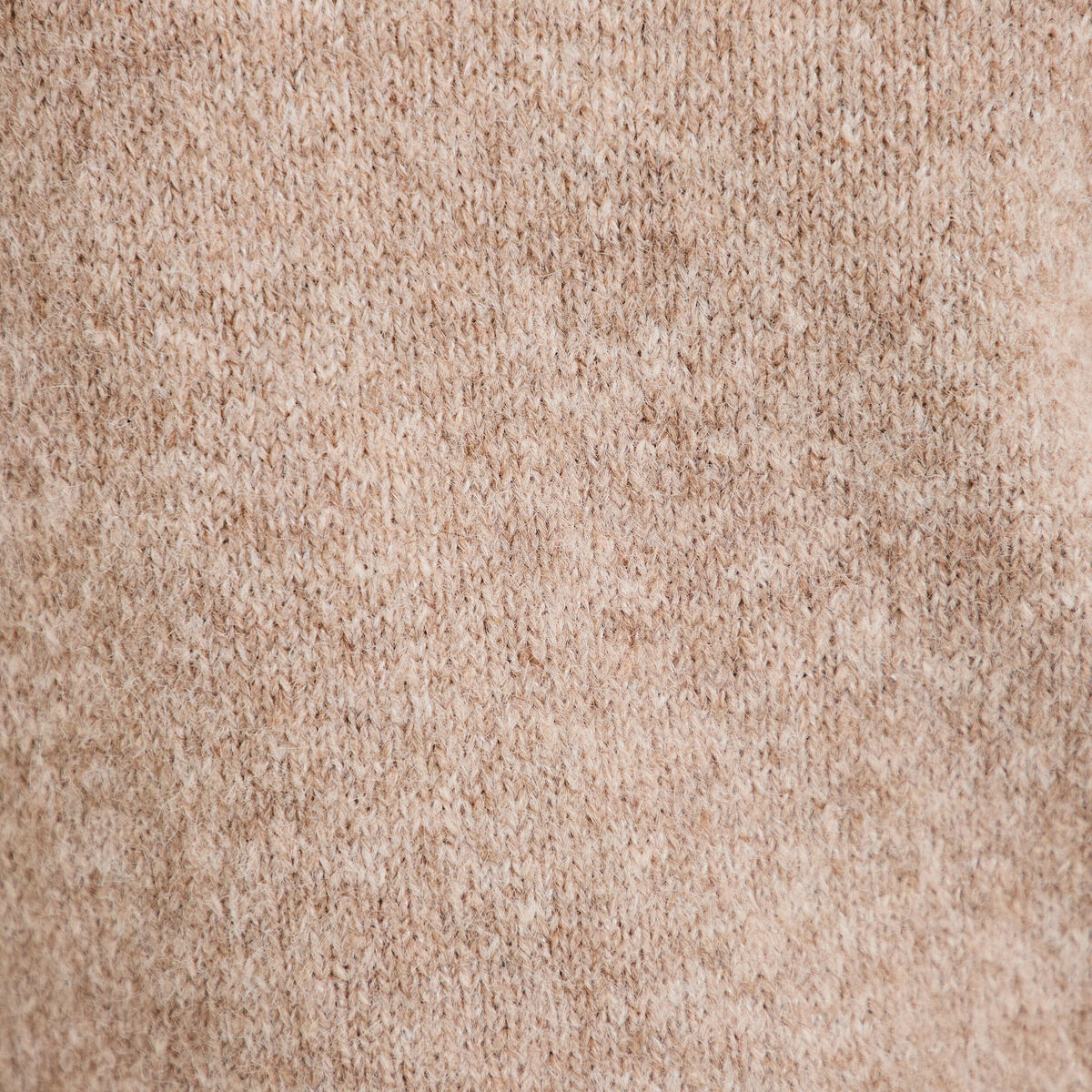 Pull col montant manches longues taupe femme