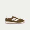 Basket aspect daim vert kaki femme