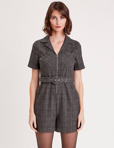 Combishort droite noir femme
