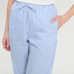 Pantalon large élastiqué bleu foncé femme