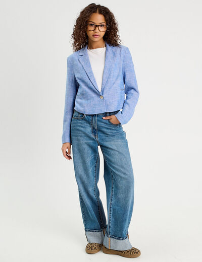 Veste esprit blazer bleu gris femme