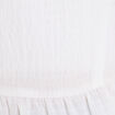 Blouse droite courte col v manches 3/4 blanc femme