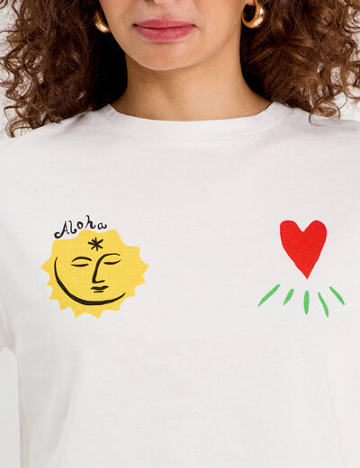 T-shirt cropped blanc femme