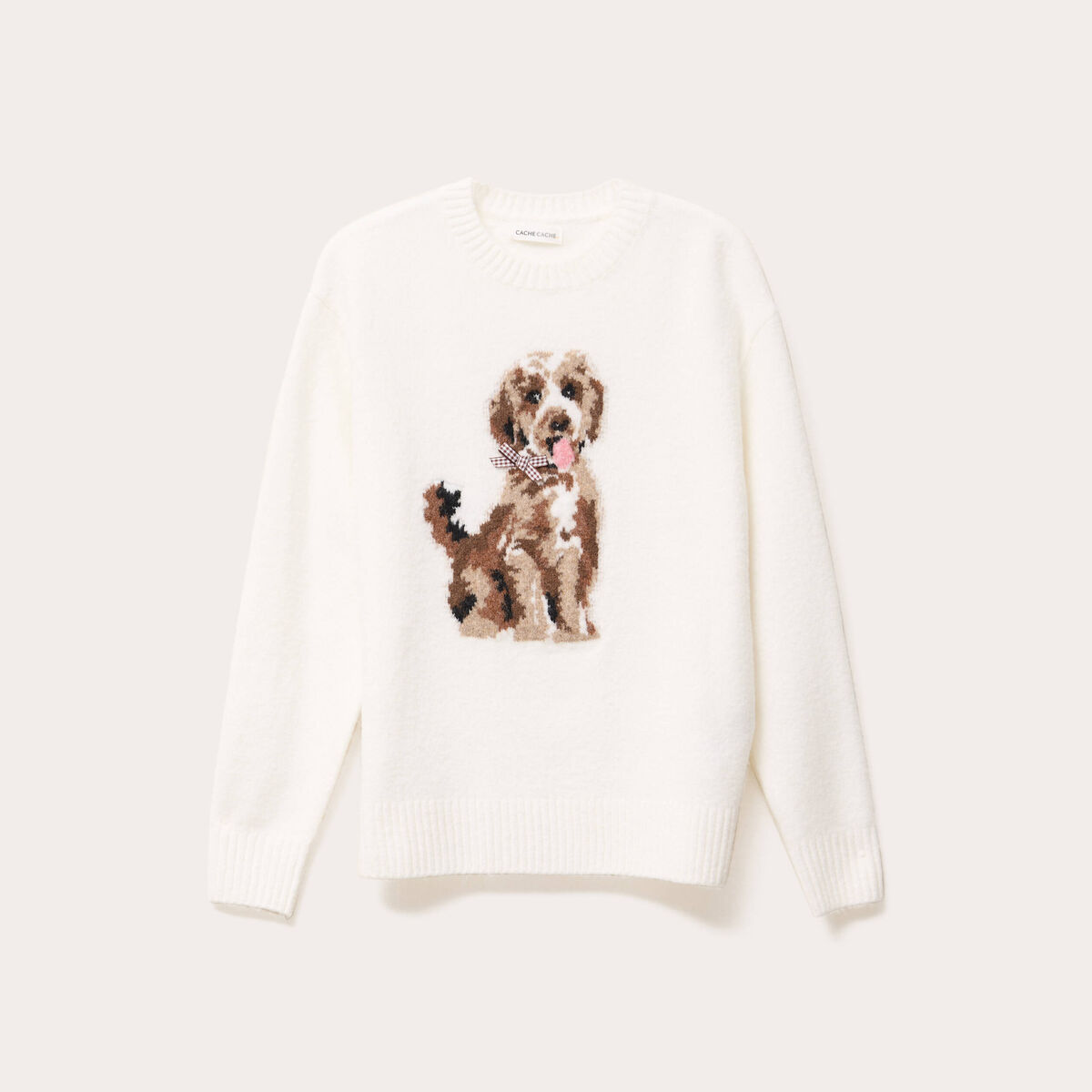 Pull manches longues ecru femme