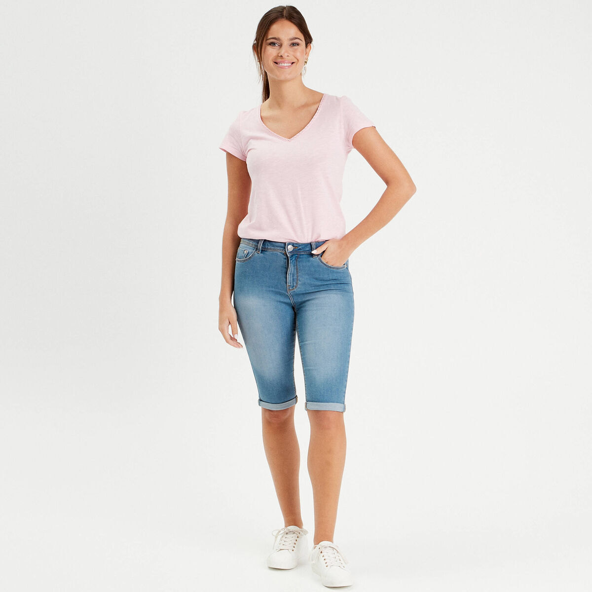 T-shirt manches courtes rose femme