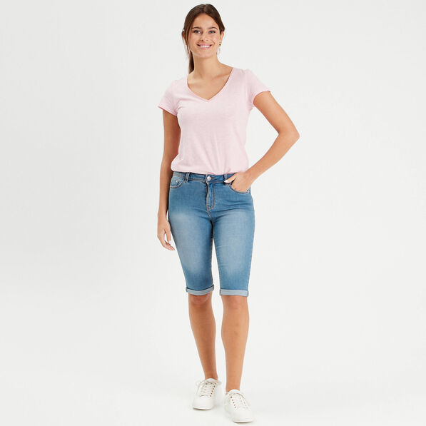 T-shirt manches courtes rose femme