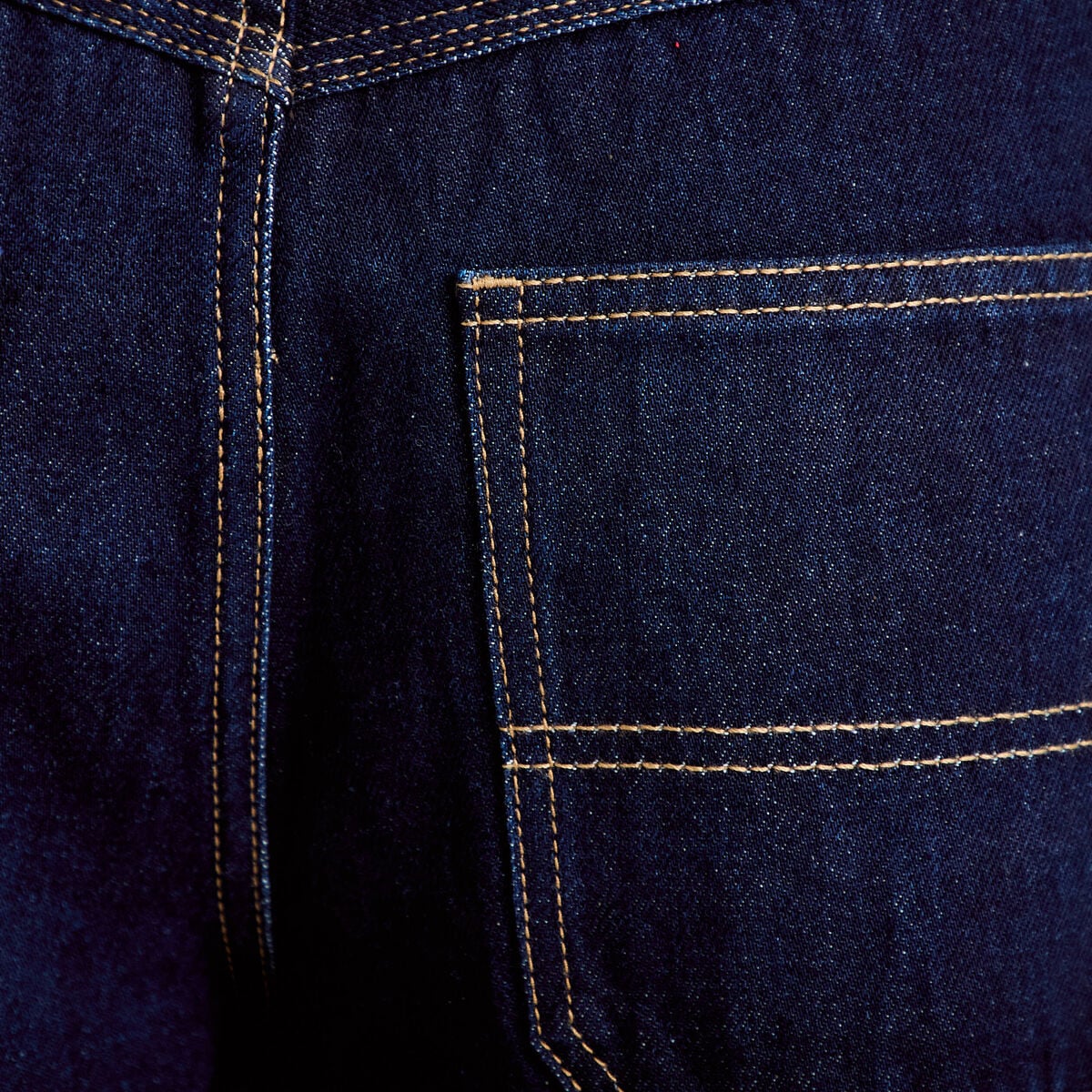 Jean barrel long en coton denim brut femme