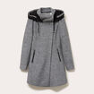 Manteau cintr&eacute; asym&eacute;trique gris fonc&eacute; femme