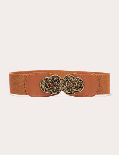 Ceinture élastiquée camel femme