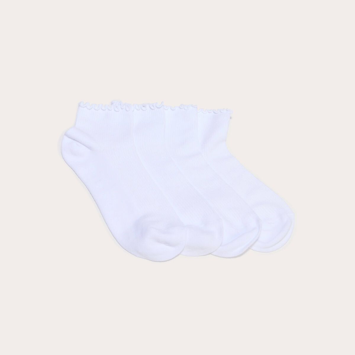 Lot de 4 paires de chaussettes ecru femme