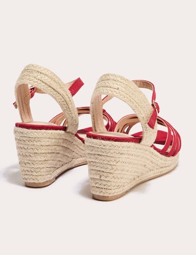 Sandales compensées vieux rose femme