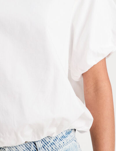 T-shirt effet boule blanc femme