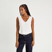 Blouse sans manches ecru femme