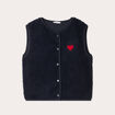 Gilet effet polaire bleu marine femme