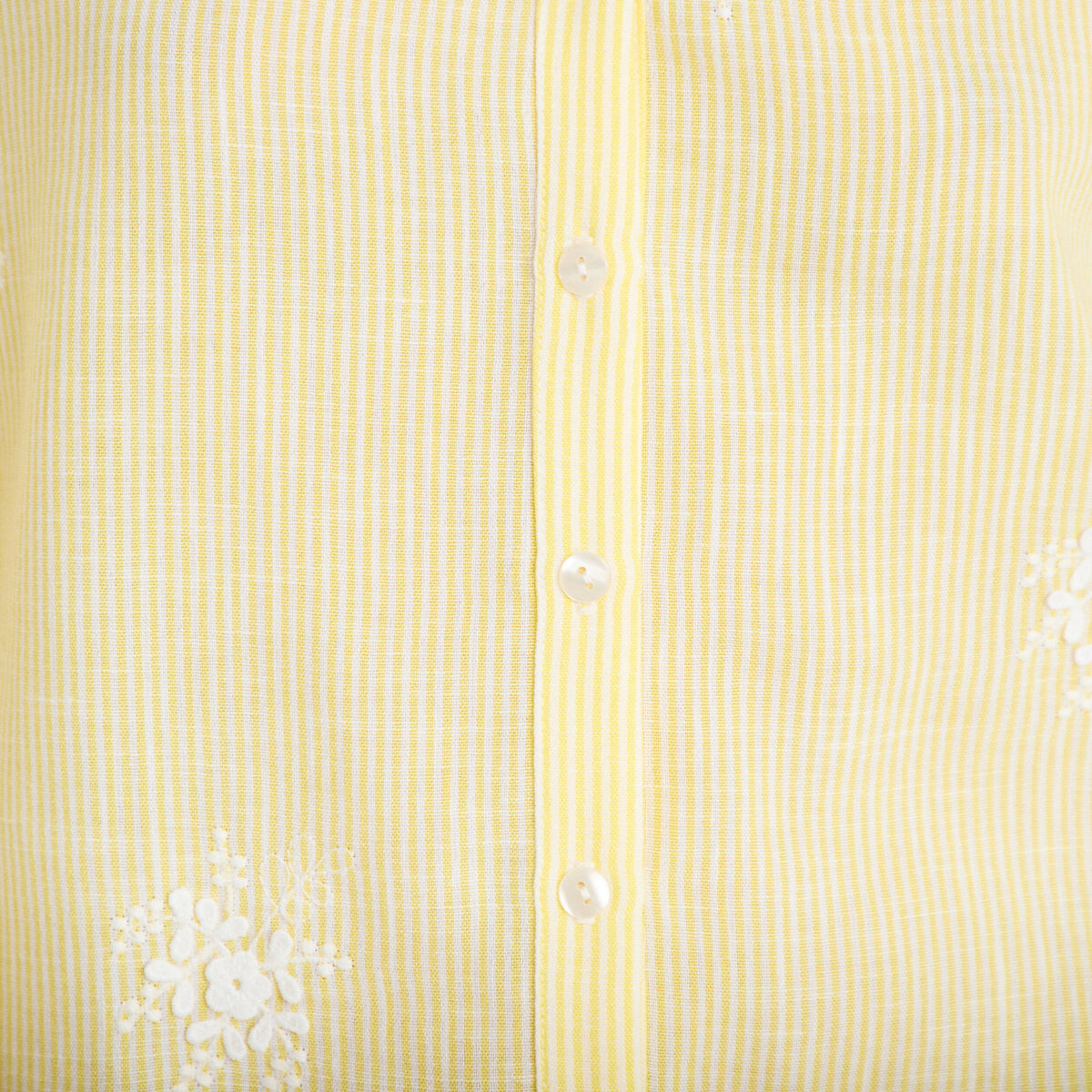 Blouse col tunisien jaune femme