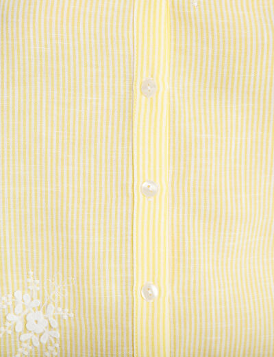 Blouse col tunisien jaune femme