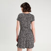 Robe évasée boutonnée noir femme