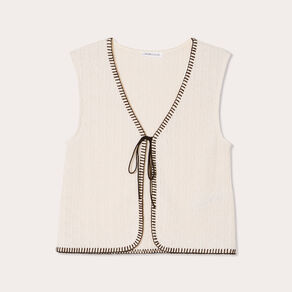 Gilet sans manches ecru femme