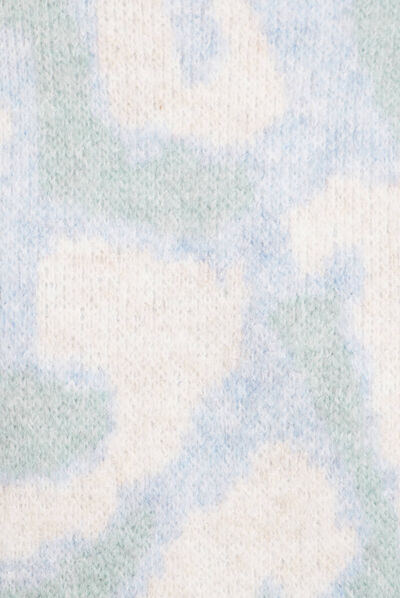 Pull manches longues col rond bleu pastel femme