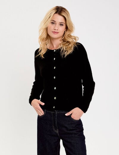 Gilet manches longues noir femme