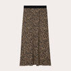 Jupe longue évasée beige femme