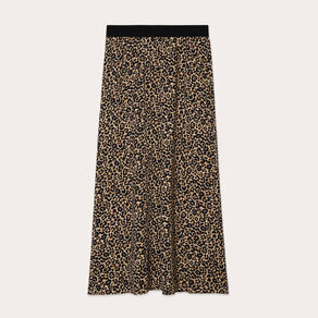 Jupe longue évasée beige femme
