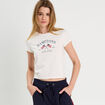 T-shirt manches courtes ecru femme