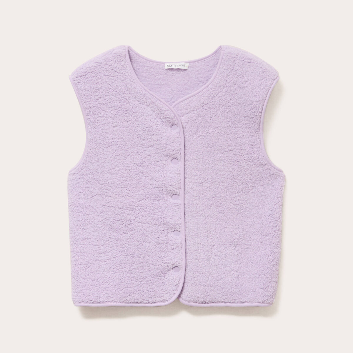 Gilet sans manches effet polaire parme femme
