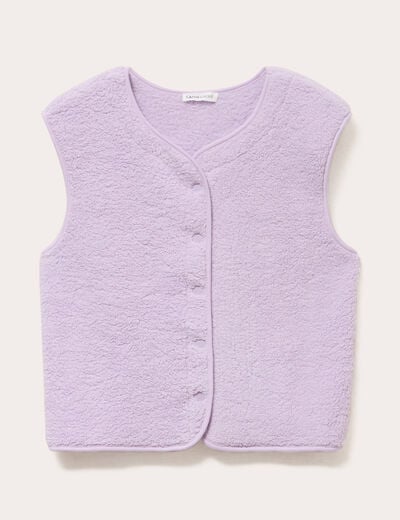 Gilet sans manches effet polaire parme femme