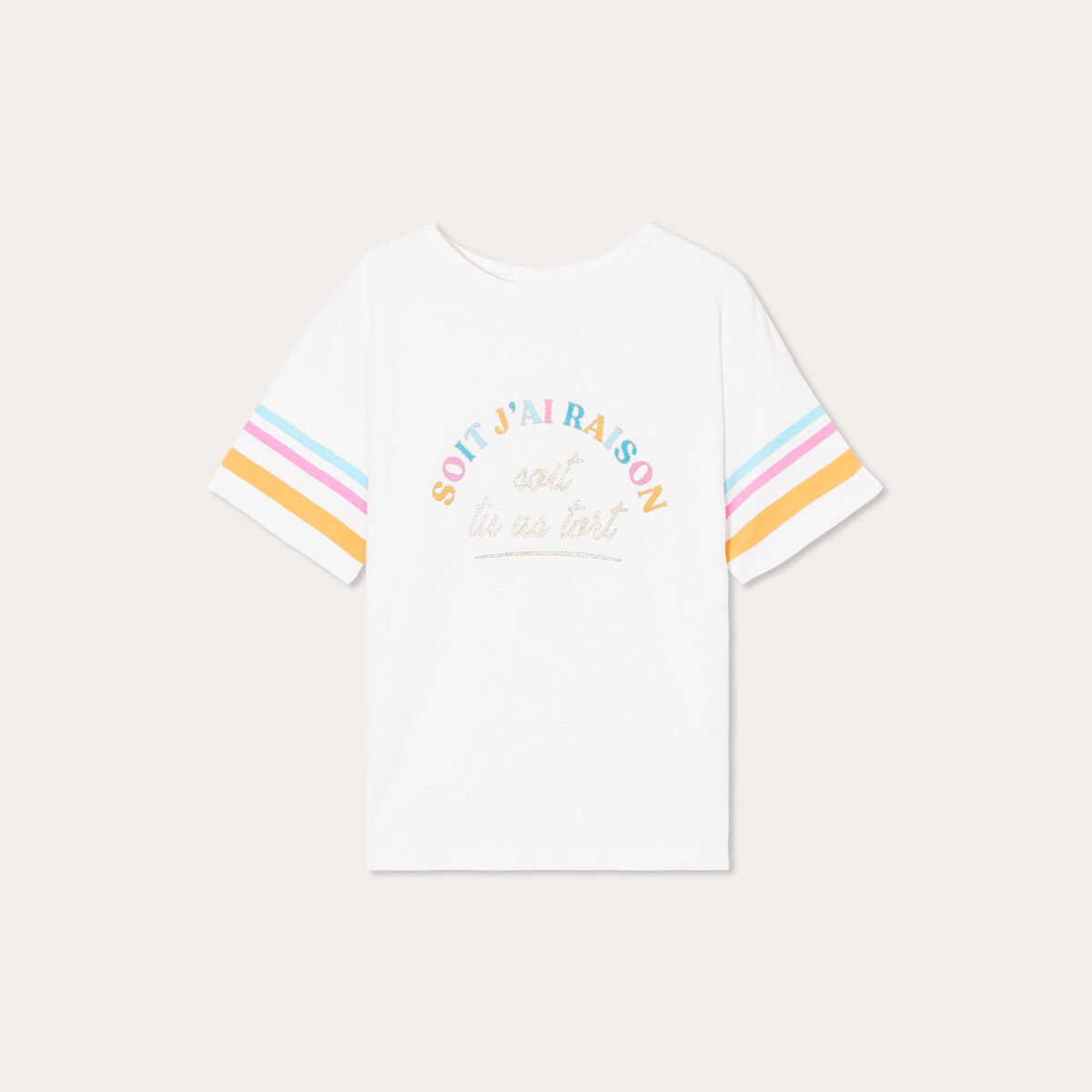 T-shirt manches courtes blanc femme