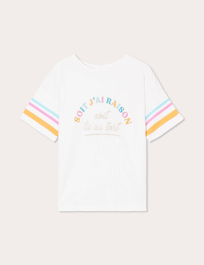 T-shirt manches courtes blanc femme