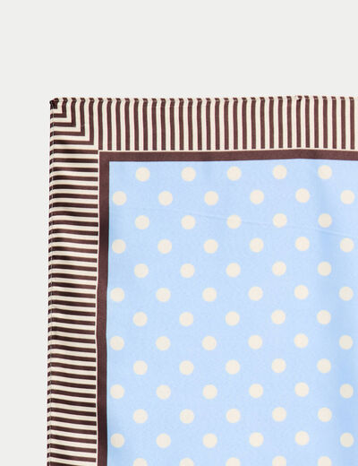 Foulard satin&eacute; soyeux bleu ciel femme