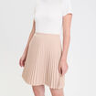 Robe droite pliss&eacute;e sable femme