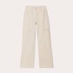 Pantalon large poches cargo ecru femme