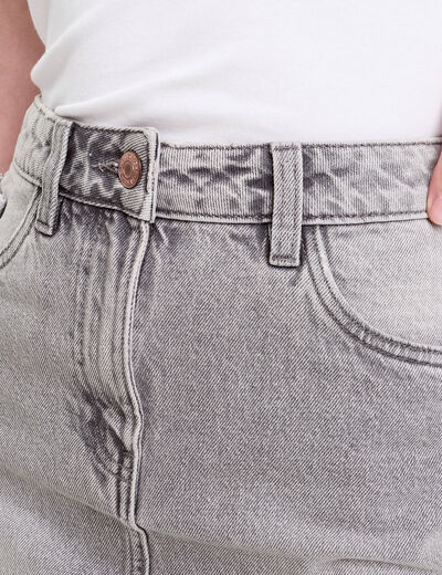 Jupe crayon taille standard denim gris clair femme