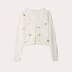 Gilet avec broderie ecru femme