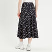 Jupe midi évasée fluide noir femme