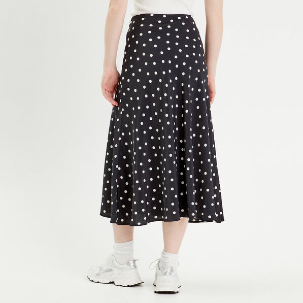 jupe midi evasee fluide noir femme Jupe midi évasée fluide noir femme