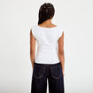 T-shirt ajust&eacute; col bateau sans manches blanc femme