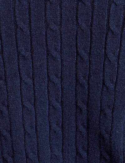 Gilet manches longues ajust&eacute; bleu marine femme