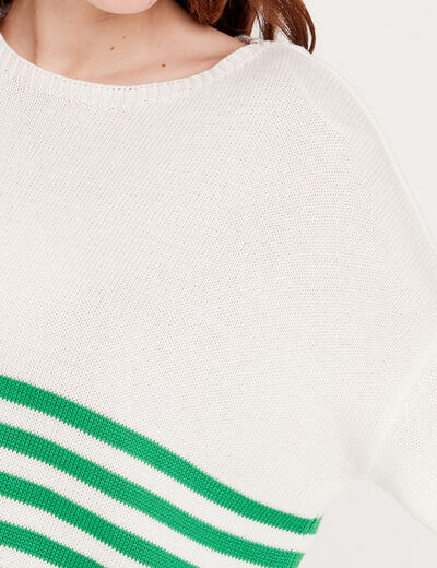 Pull manches longues vert femme