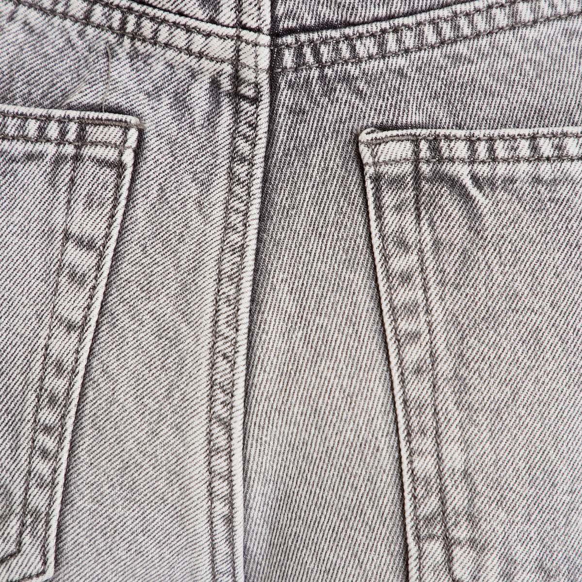 Jean wide leg taille haute Petite denim gris femme