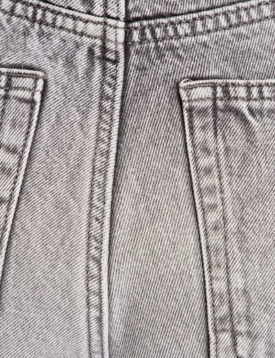 Jean wide leg taille haute Petite denim gris femme