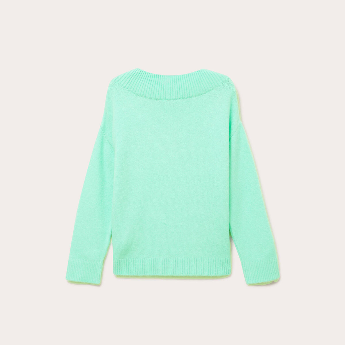 Pull oversize col v manches longues vert menthe femme