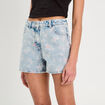 Short droit en jean rose clair femme