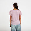 T-shirt manches dentelle parme femme