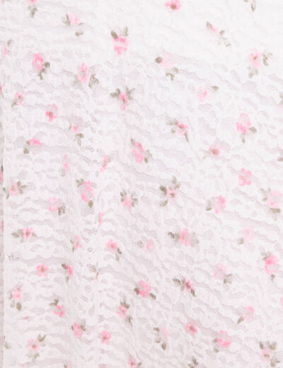 Jupe courte &eacute;vas&eacute;e aspect dentelle blanc femme